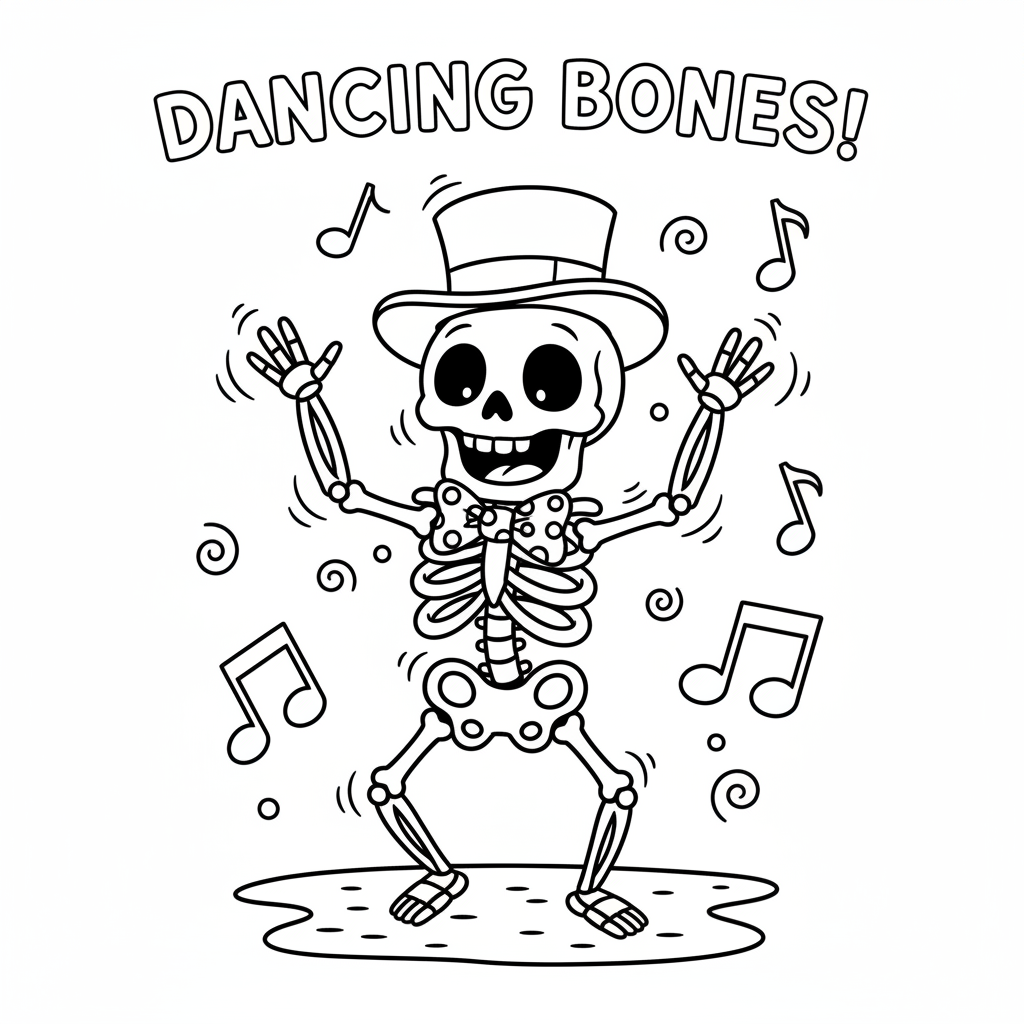 Tanzendes Skelett Ausmalbild