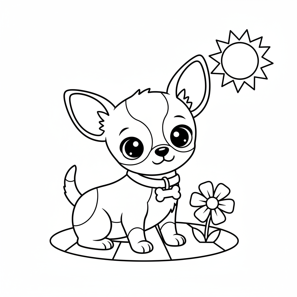 Kleiner Chihuahua Ausmalbild