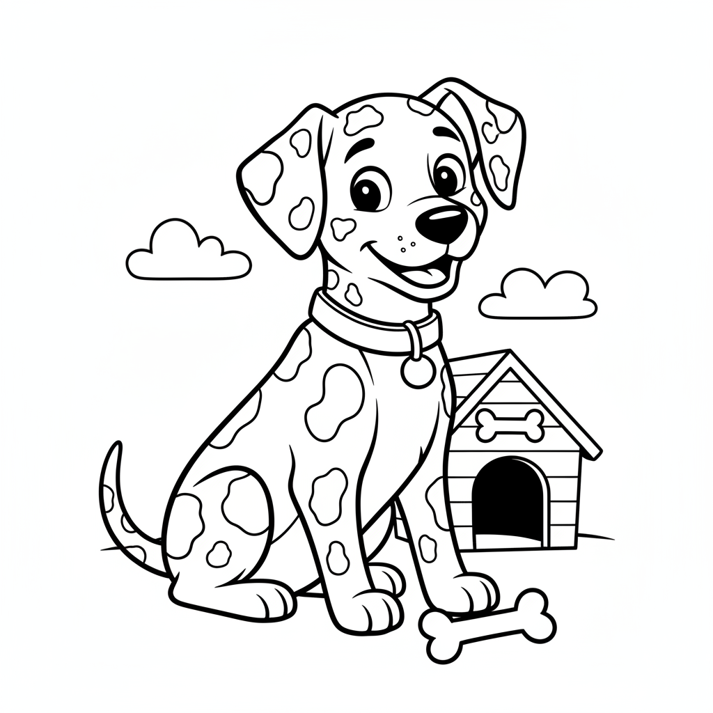 Dalmatiner mit Punkten Ausmalbild