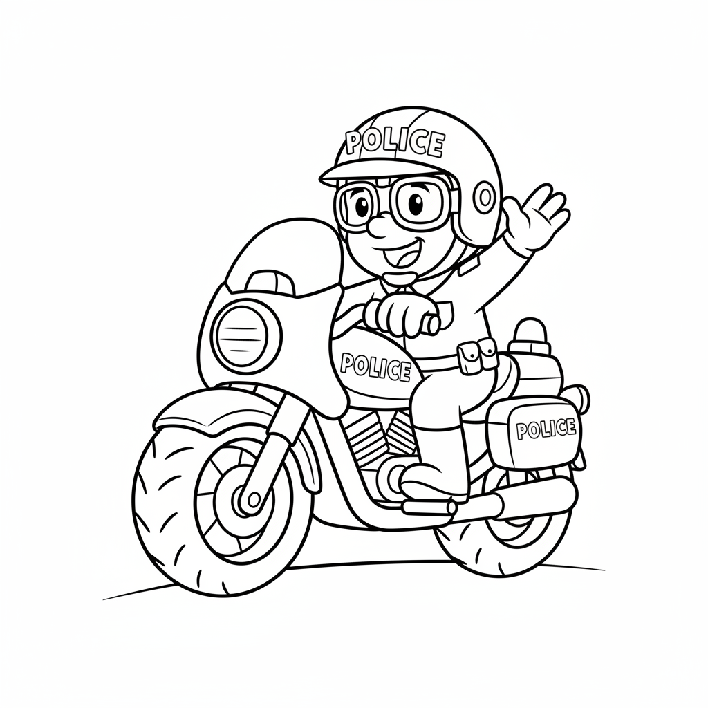 Polizei Motorrad Ausmalbild