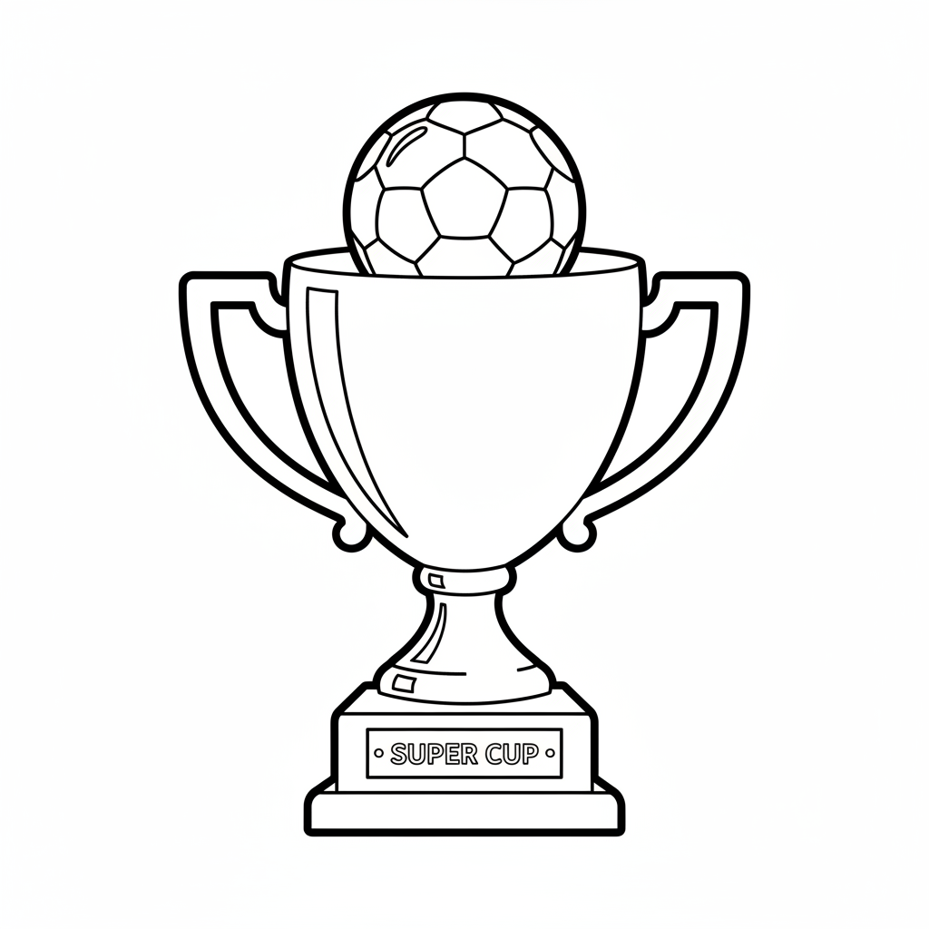 Fußball-Pokal Ausmalbild