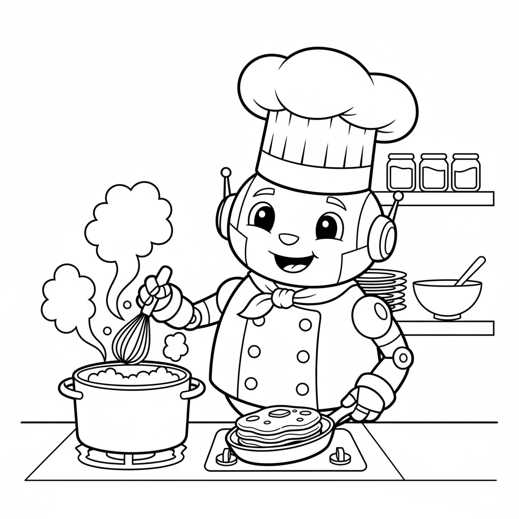 Roboter Koch Ausmalbild