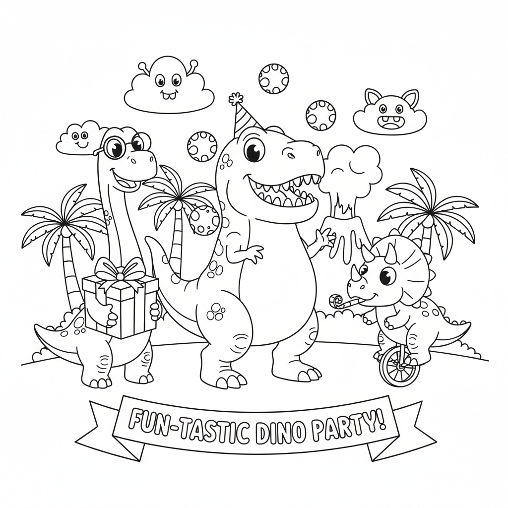 Funny Dinosaurier Ausmalbild