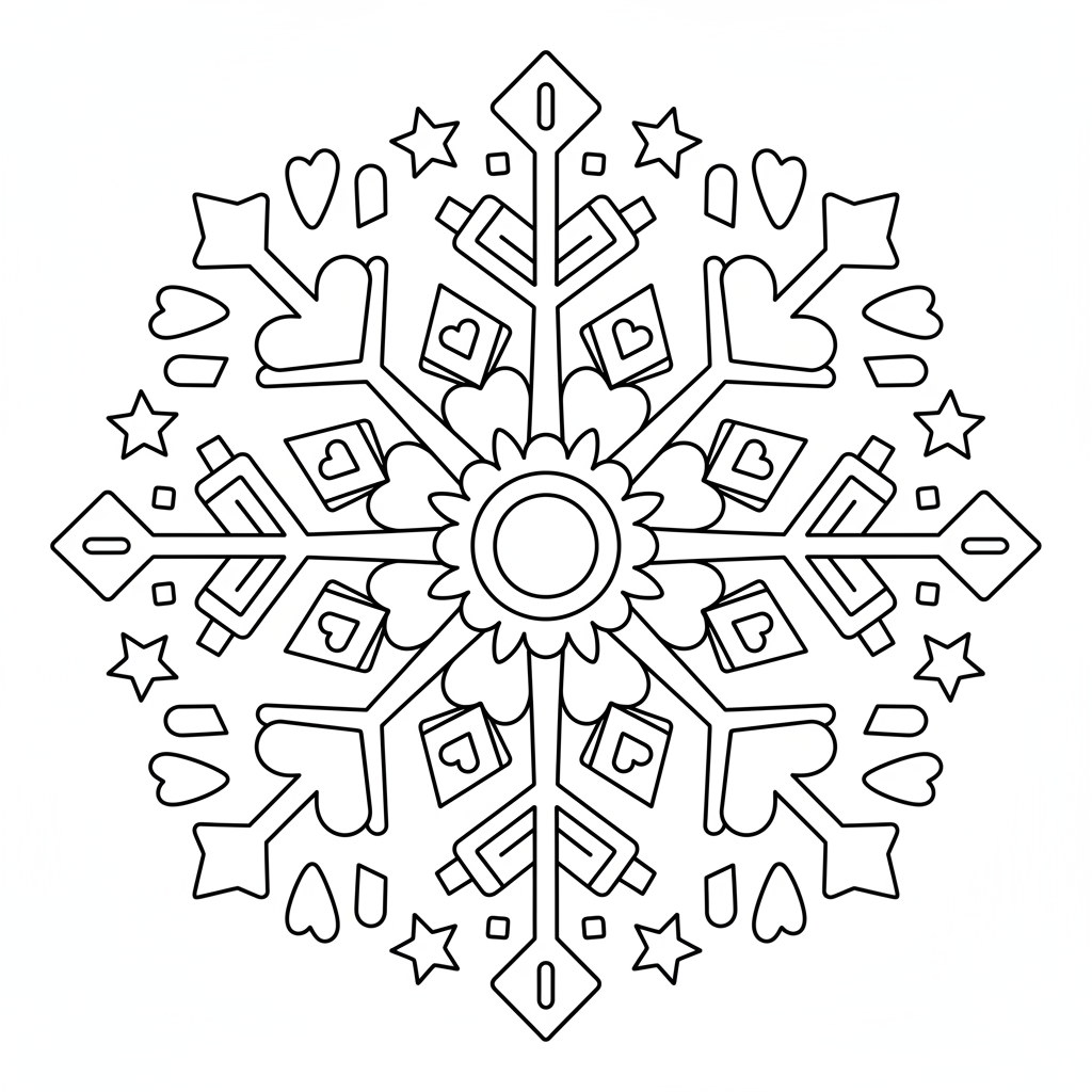 Schneeflocke Muster Ausmalbild
