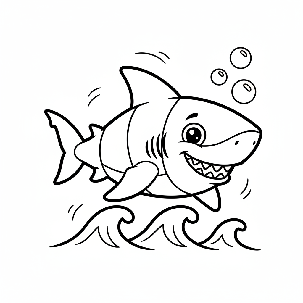 Schwimmender Hai Ausmalbild