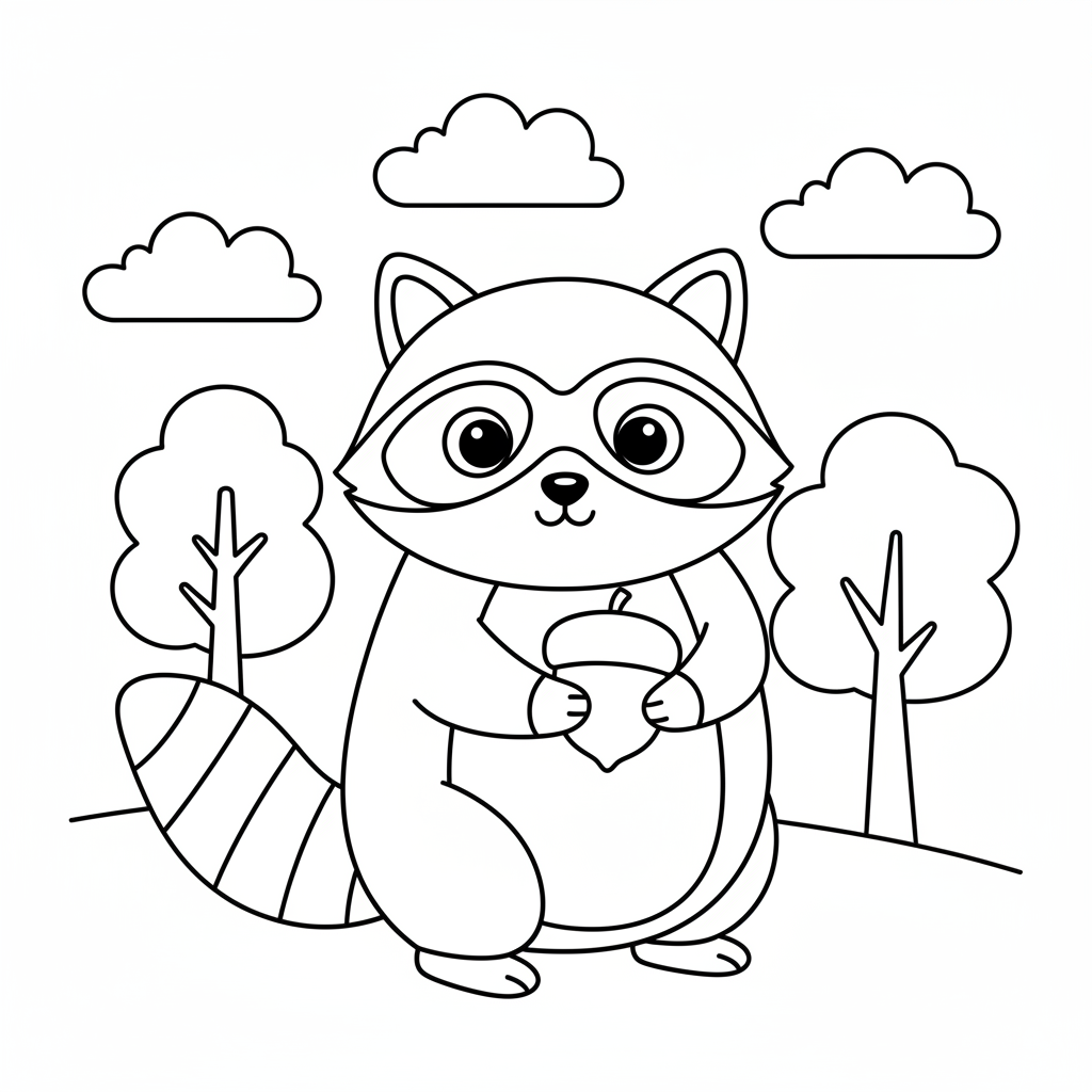 Raccoon Coloring Page