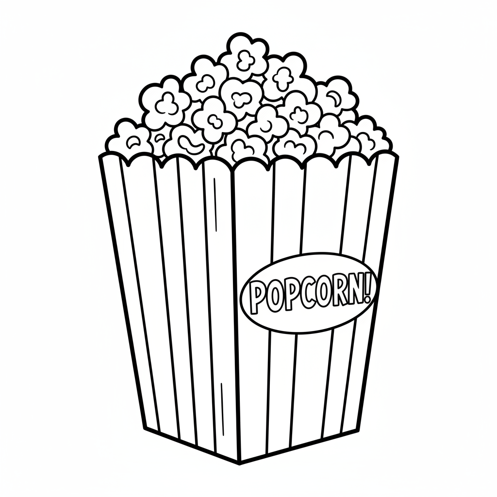 Popcorn Tuete Ausmalbild