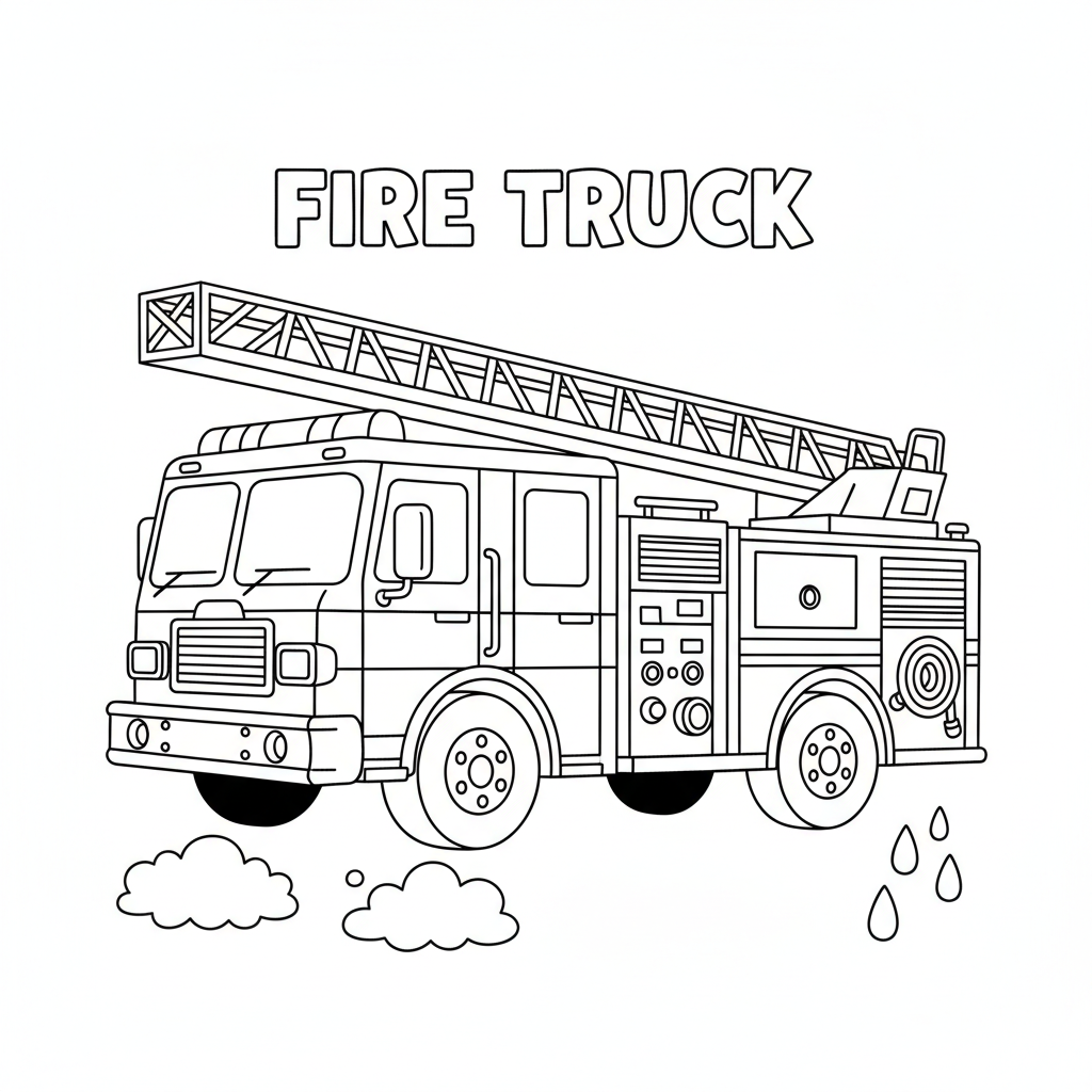 Feuerwehrauto Ausmalbild