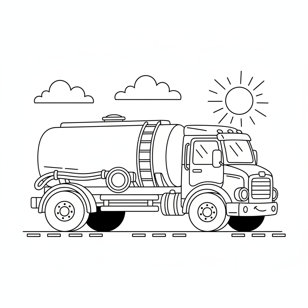 Tankwagen Ausmalbild