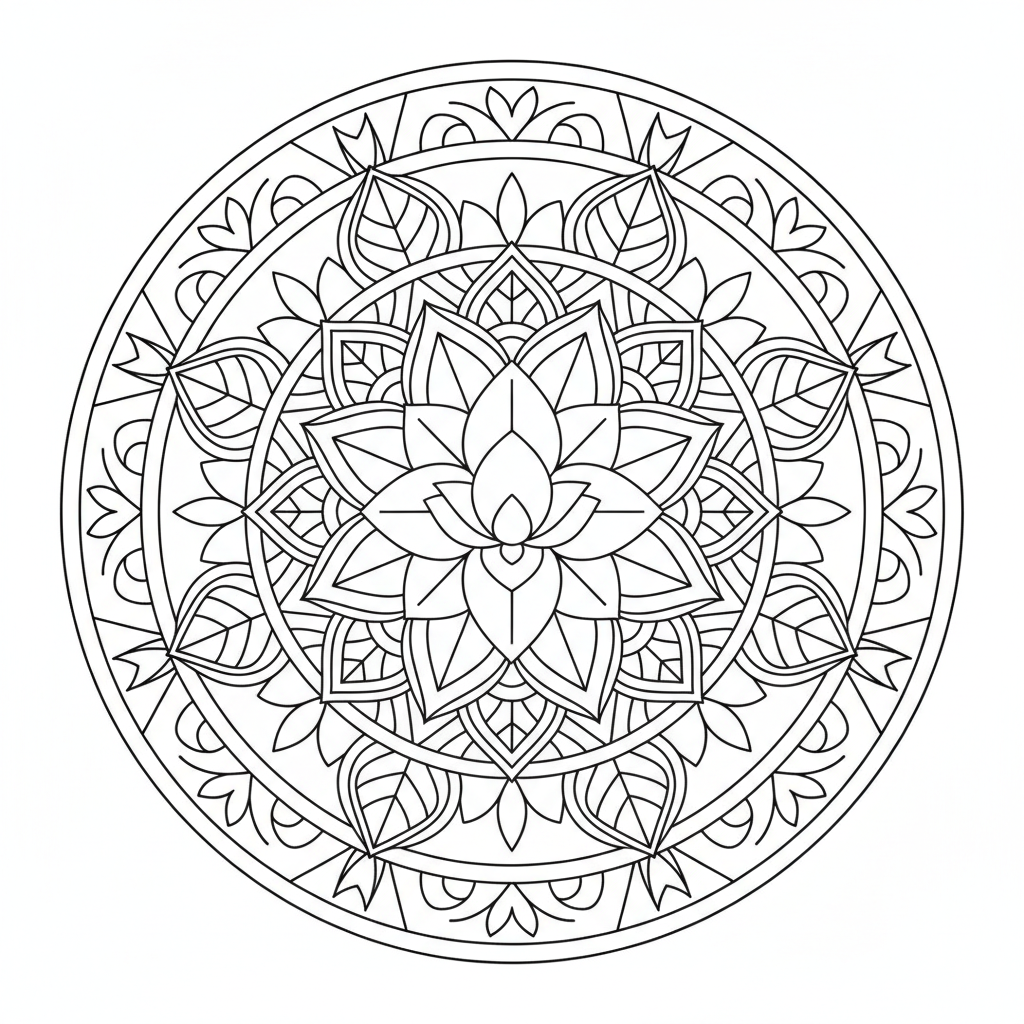 Mandala mit Lotusblüte Coloring Page