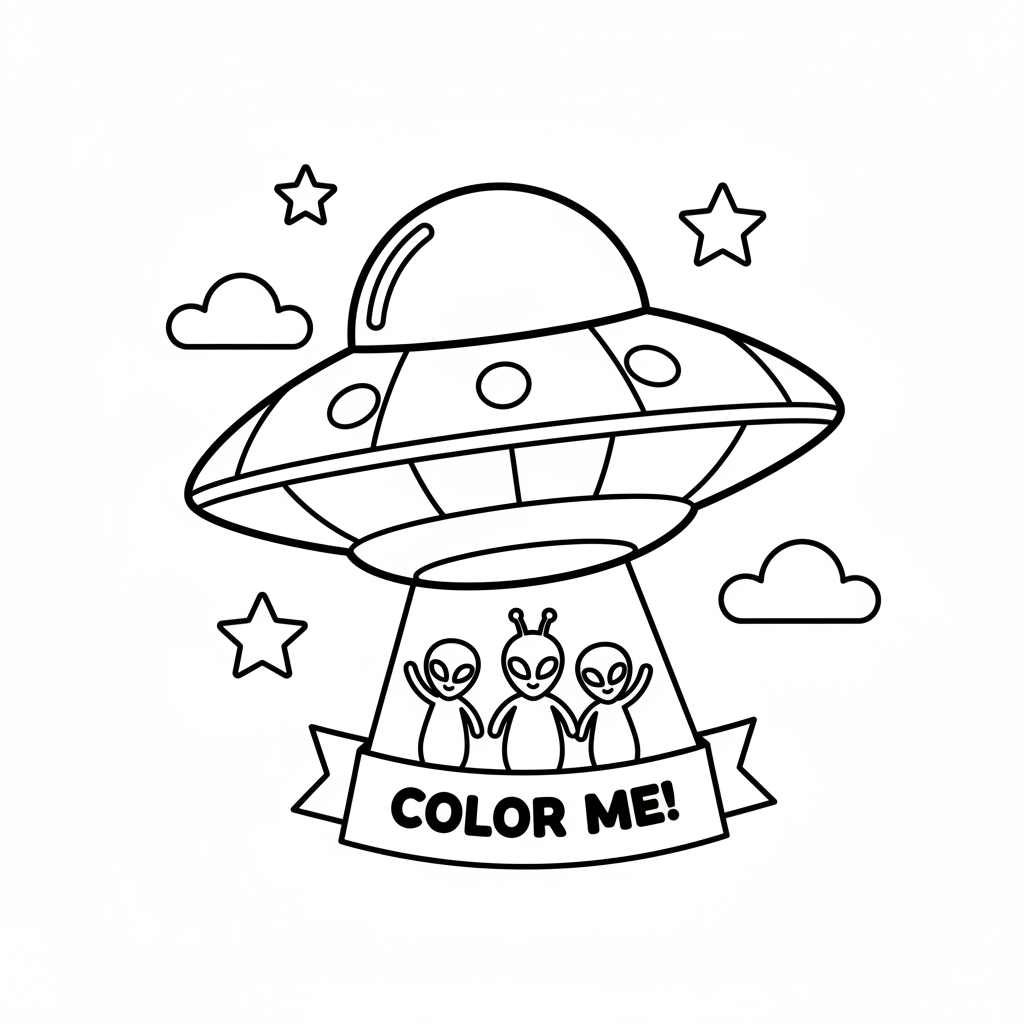 UFO fliegende Untertasse Ausmalbild