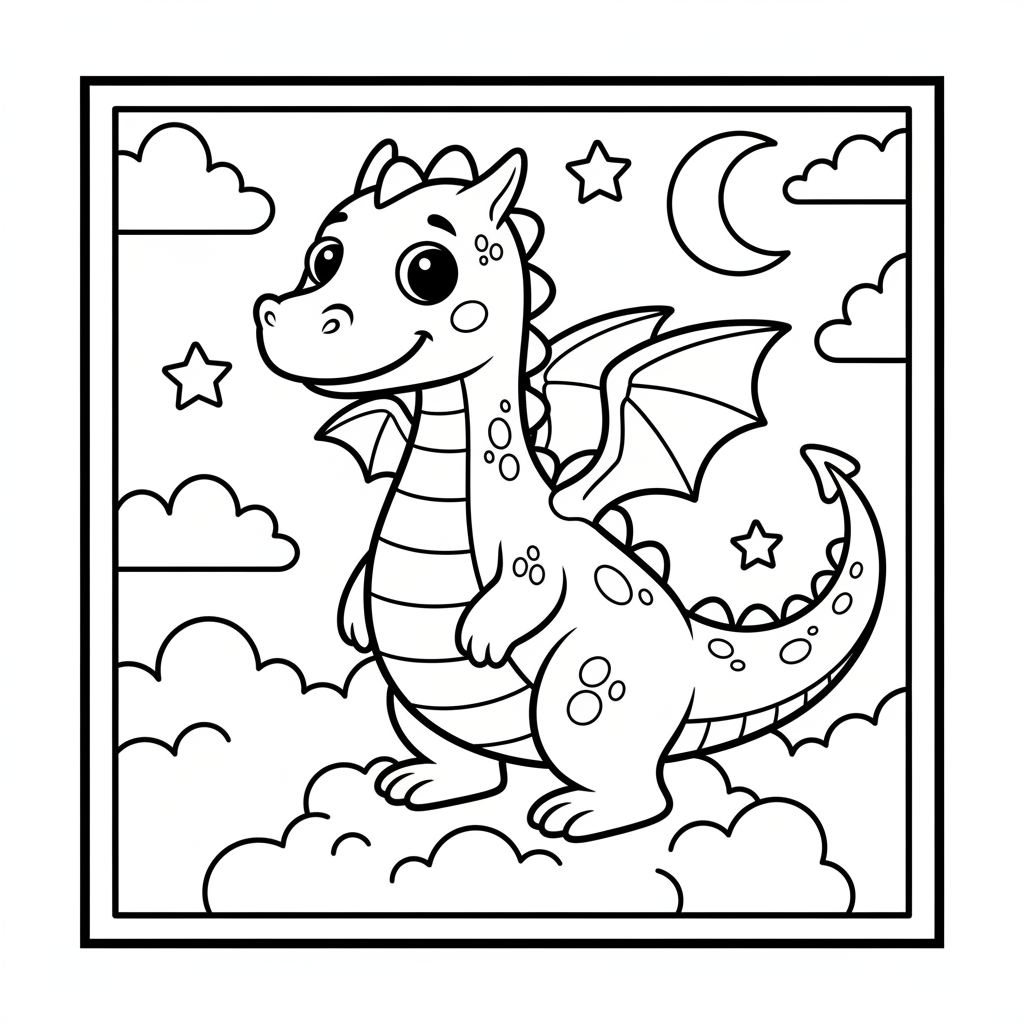 Big Drachen Ausmalbild