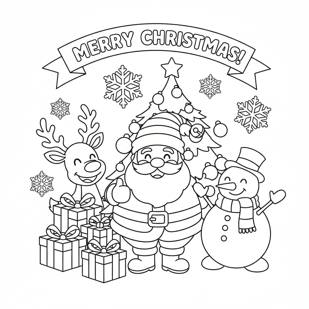 Friendly Weihnachten Ausmalbild