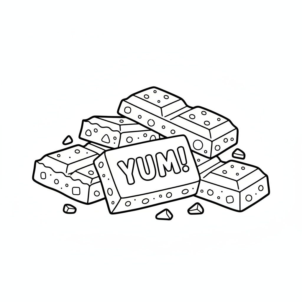 Schokoladen Stuecke Ausmalbild